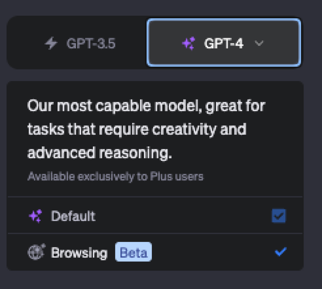 Activation de la fonctionnalité Browsing pour GPT-4