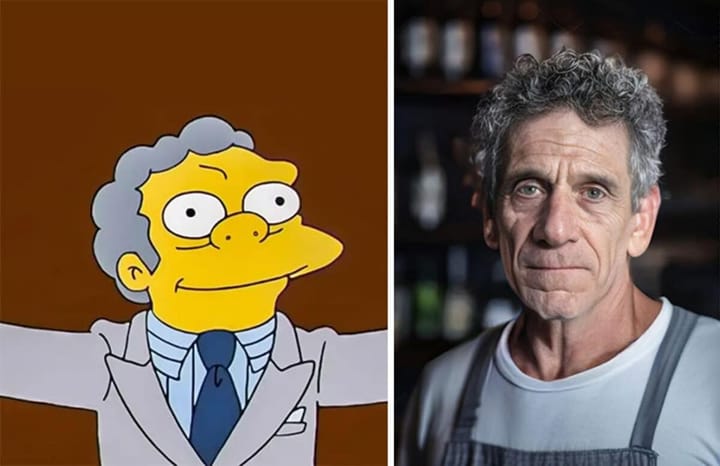 Illustration article « l'IA révèle à quoi ressemblent les personnages des Simpson dans la vraie vie, c'est bluffant » sur Tom